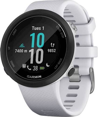 Left. Garmin - Swim 2 Smartwatch 42mm Fiber-Reinforced Polymer - Whitestone.
