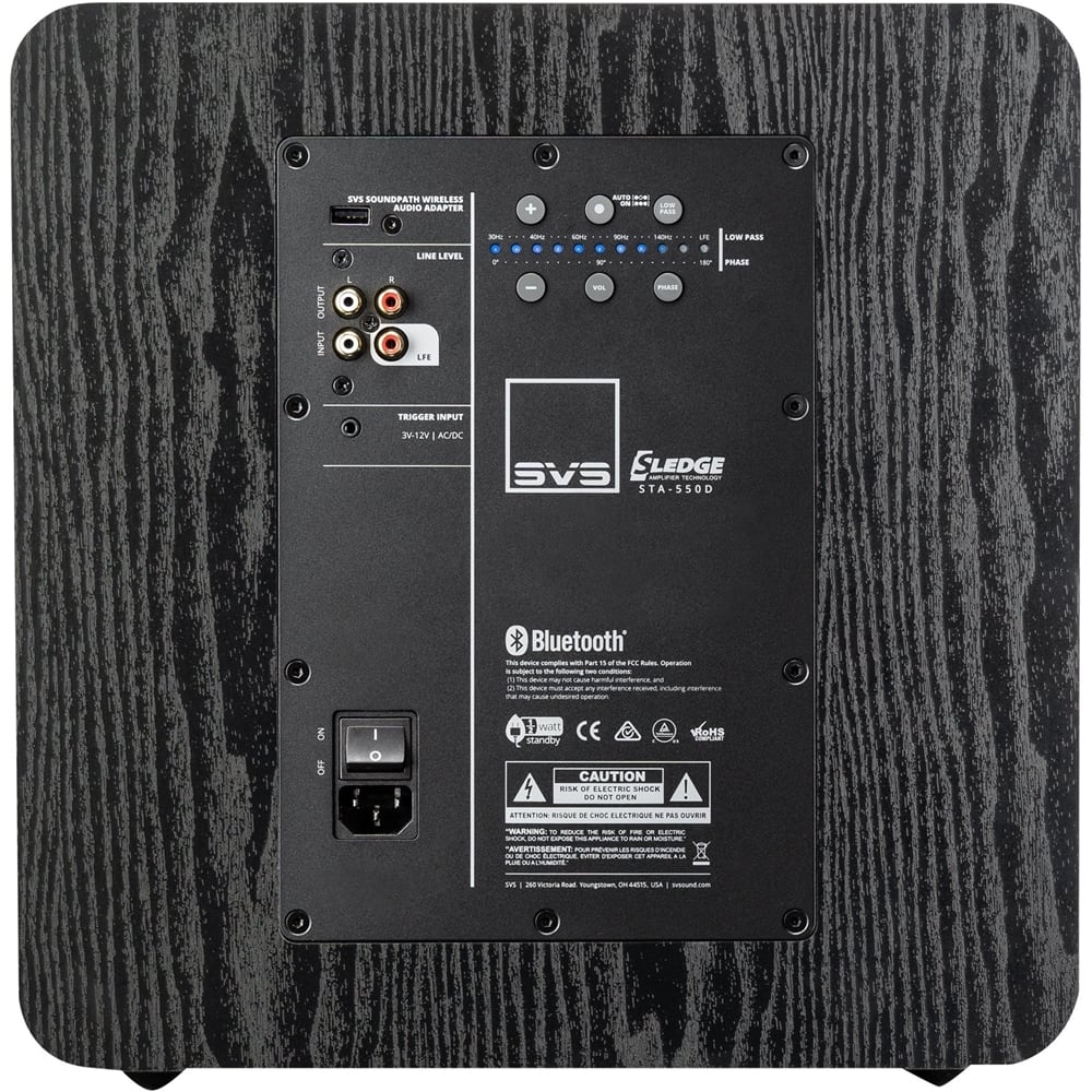 Back. SVS - 12" 550W Powered Subwoofer - Premium Black Ash.