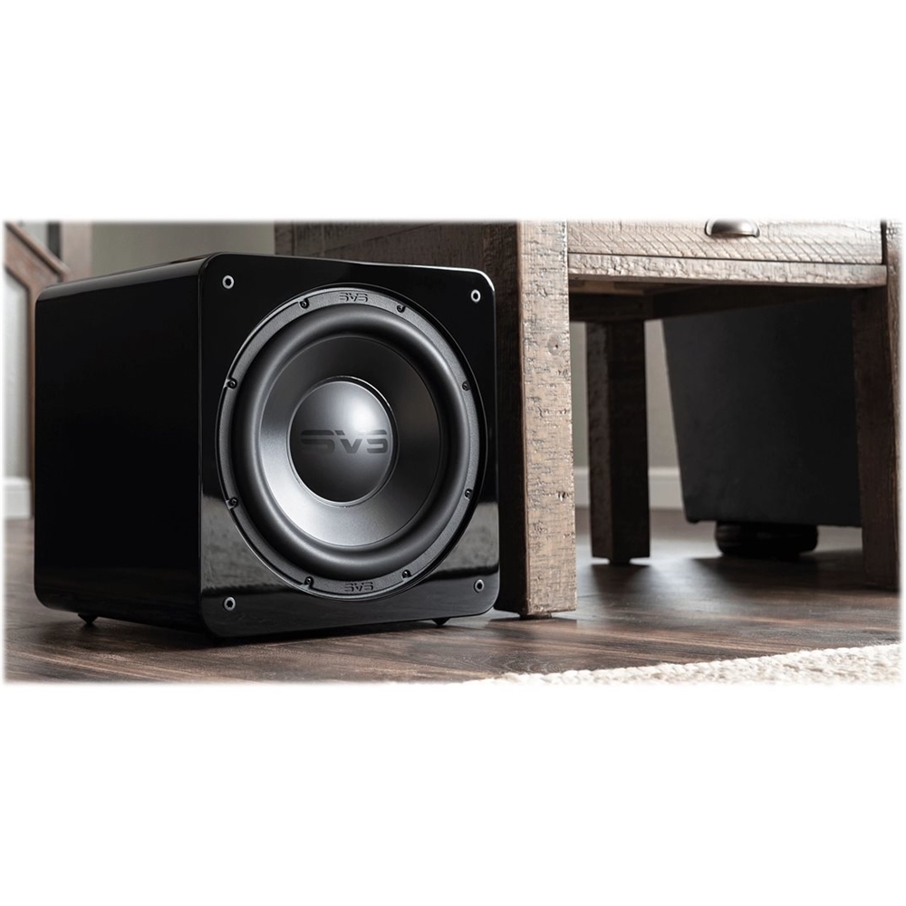 Left View: SVS - 12" 550W Powered Subwoofer - Gloss Piano Black