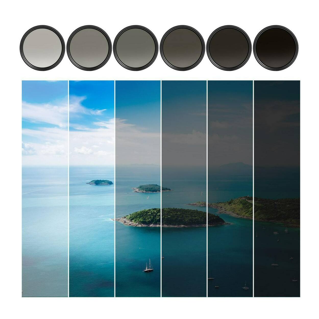 Back. K&F Concept - K&F Concept Variable Fader ND2-ND400, 40.5 mm HD Filter Lens with Cleaning Cloth.