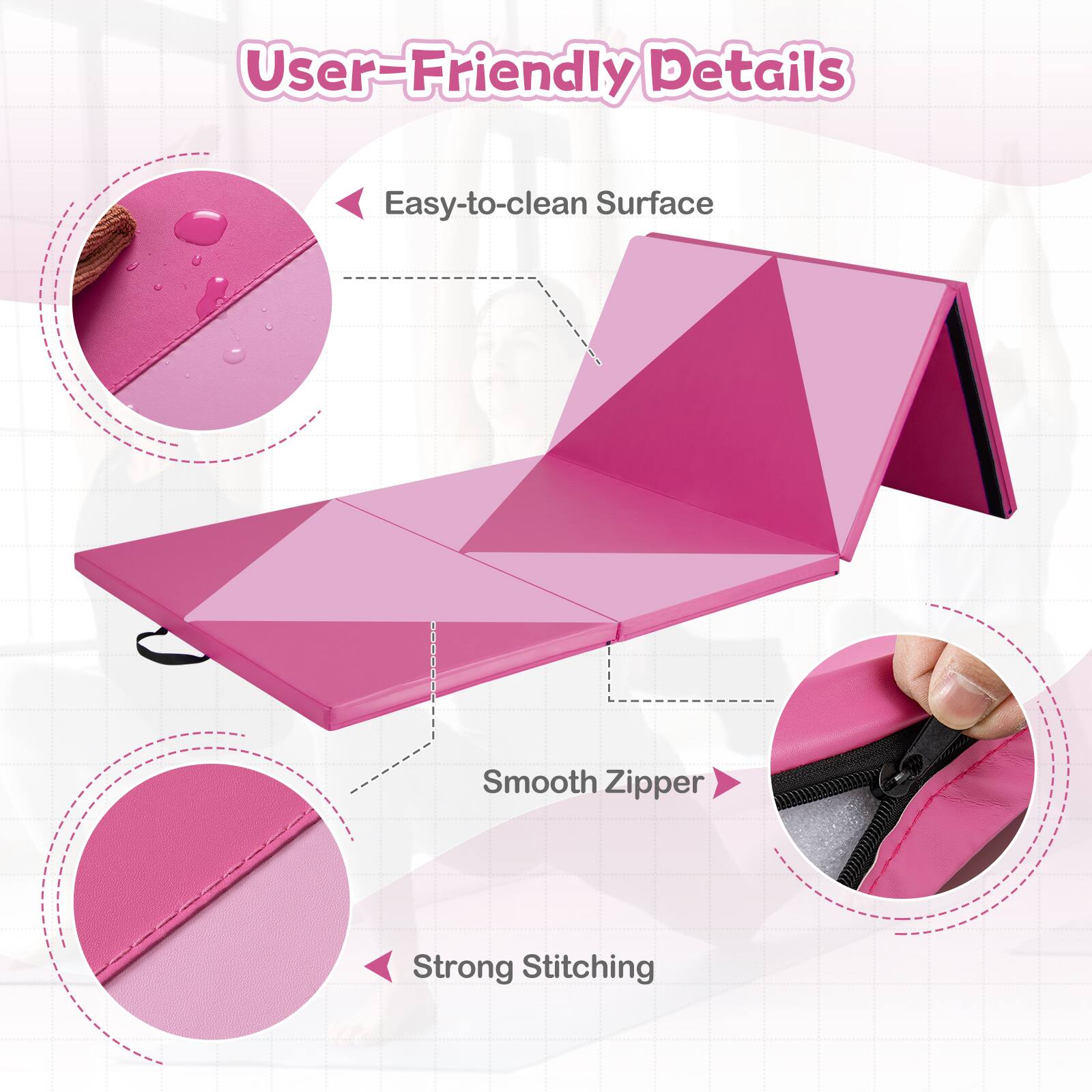 User-Friendly Details

- Easy-to-clean Surface
- Smooth Zipper
- Strong Stitching