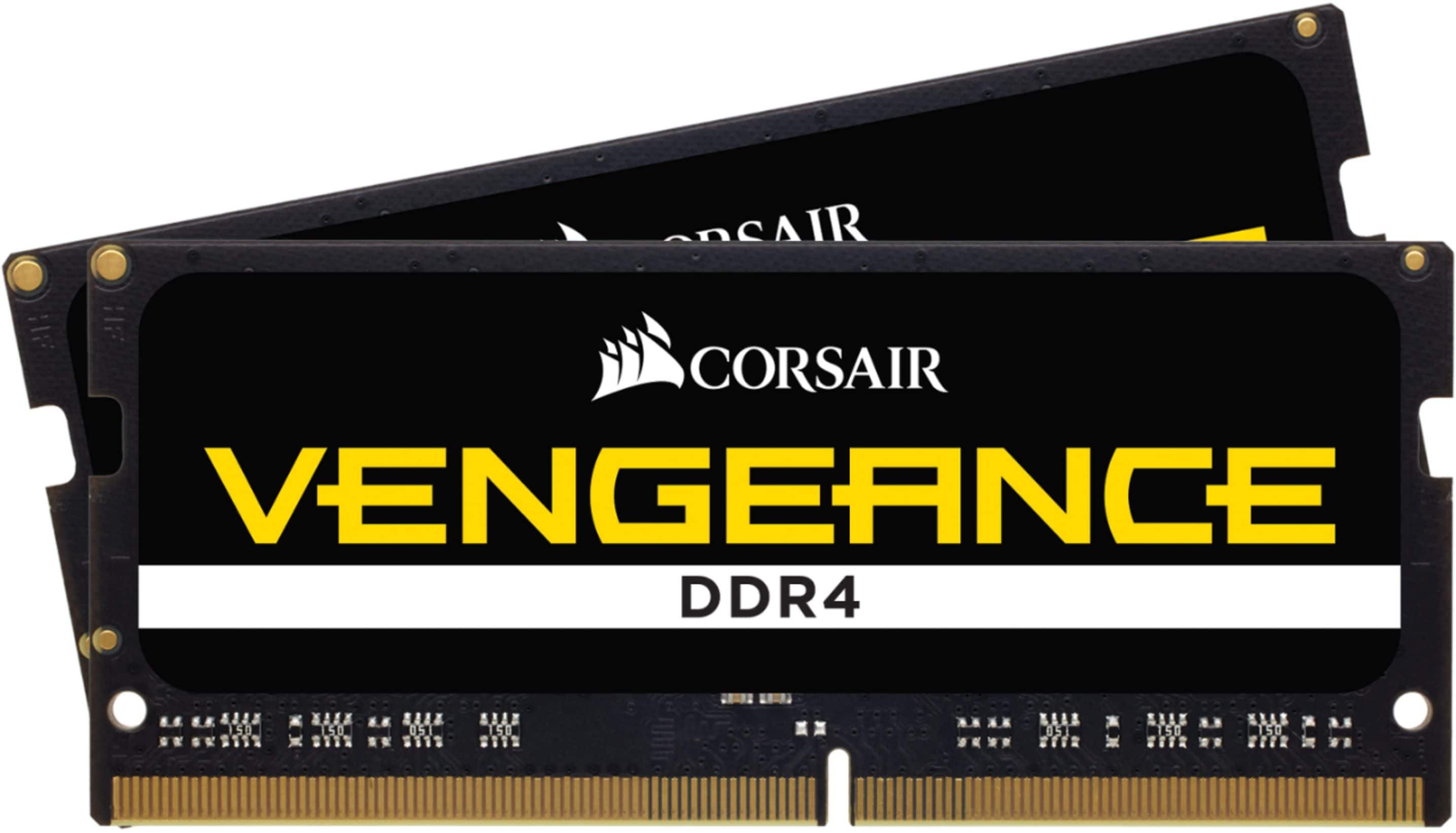 Front. CORSAIR - VENGEANCE Series 32GB (2x16GB) DDR4 2666MHz C18 SODIMM Laptop Memory - Black.