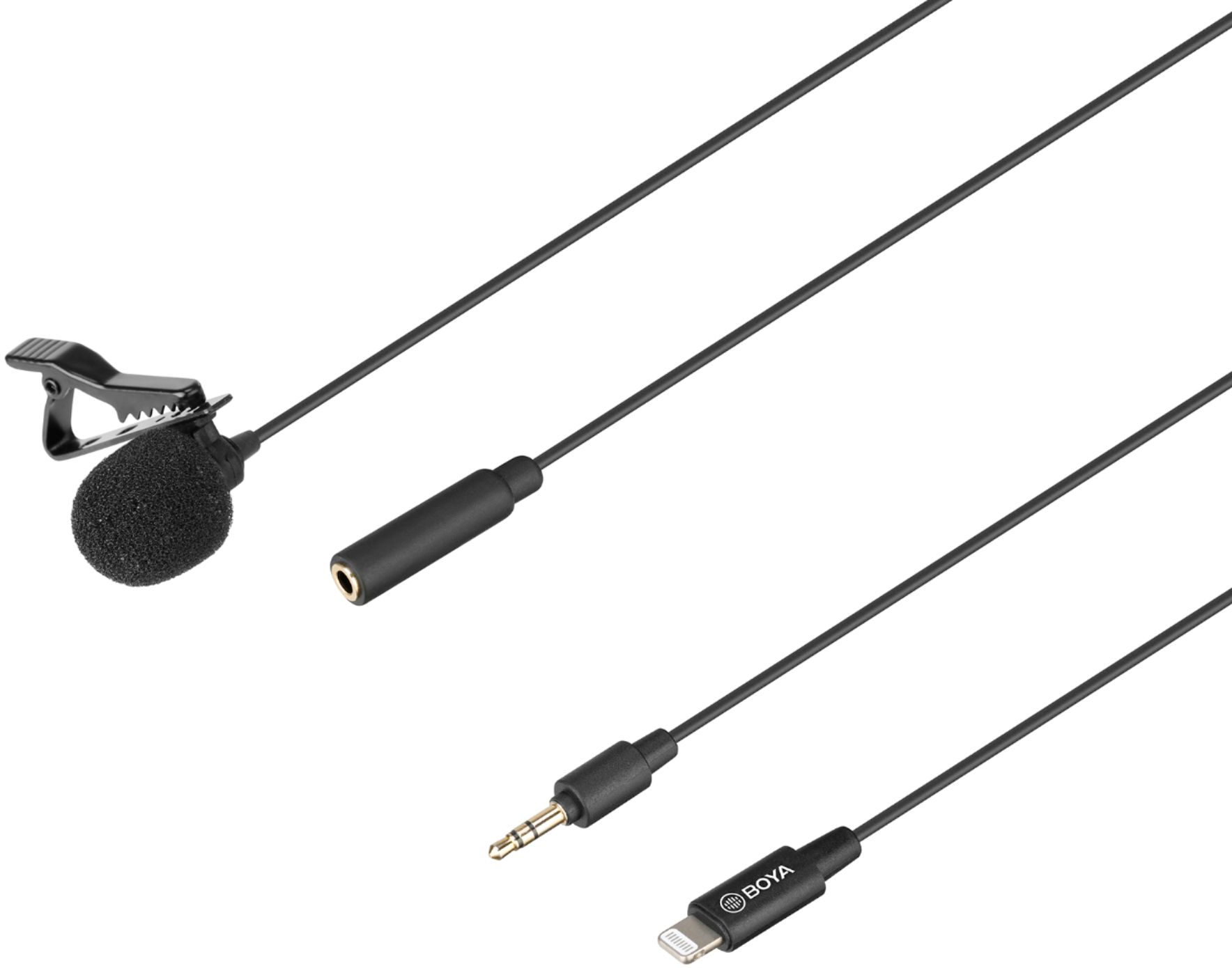 Angle View: BOYA - Clip-On Lavalier Microphone for iOS Devices