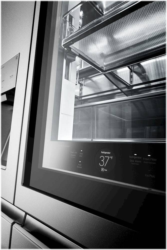 Alt View 20. LG - SIGNATURE 30.8 Cu. Ft. French Door-in-Door Smart Refrigerator with InstaView - Textured Steel.