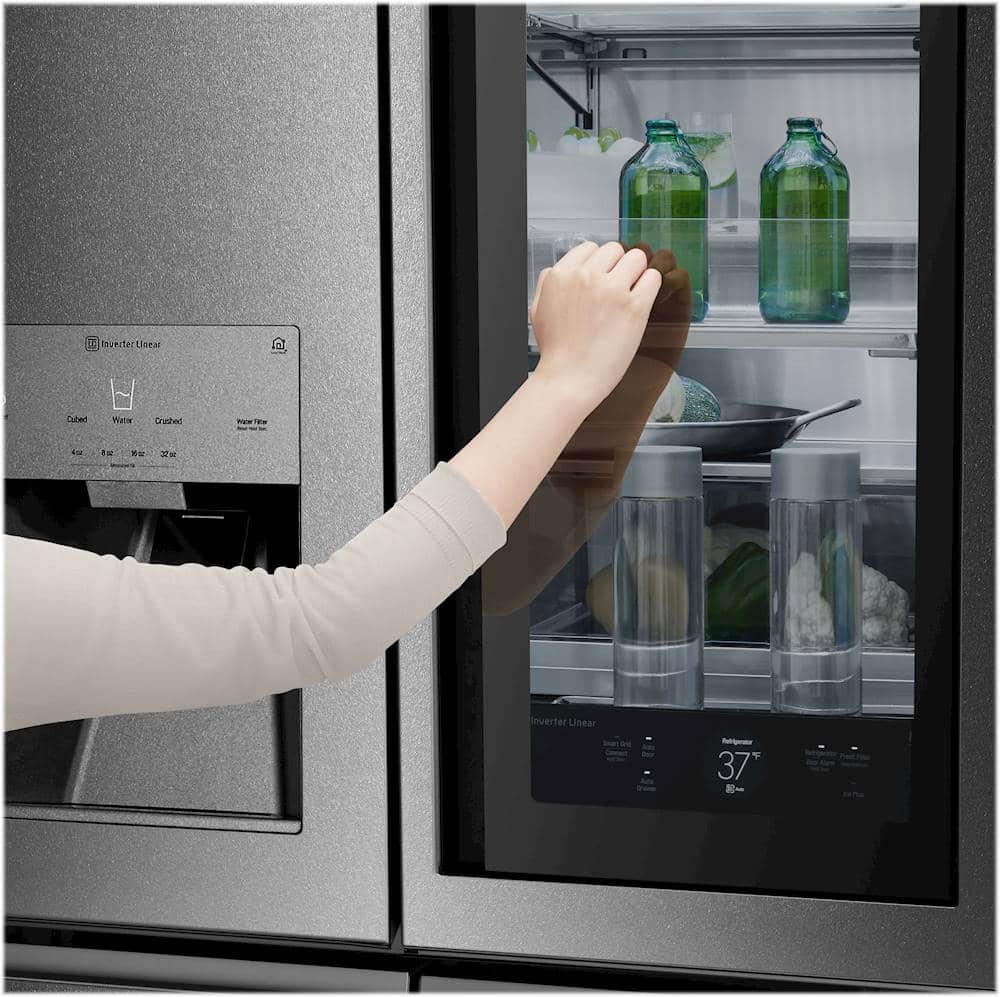 Alt View 21. LG - SIGNATURE 30.8 Cu. Ft. French Door-in-Door Smart Refrigerator with InstaView - Textured Steel.