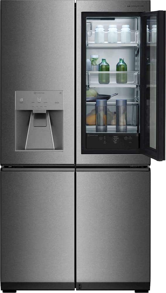 Alt View 23. LG - SIGNATURE 30.8 Cu. Ft. French Door-in-Door Smart Refrigerator with InstaView - Textured Steel.