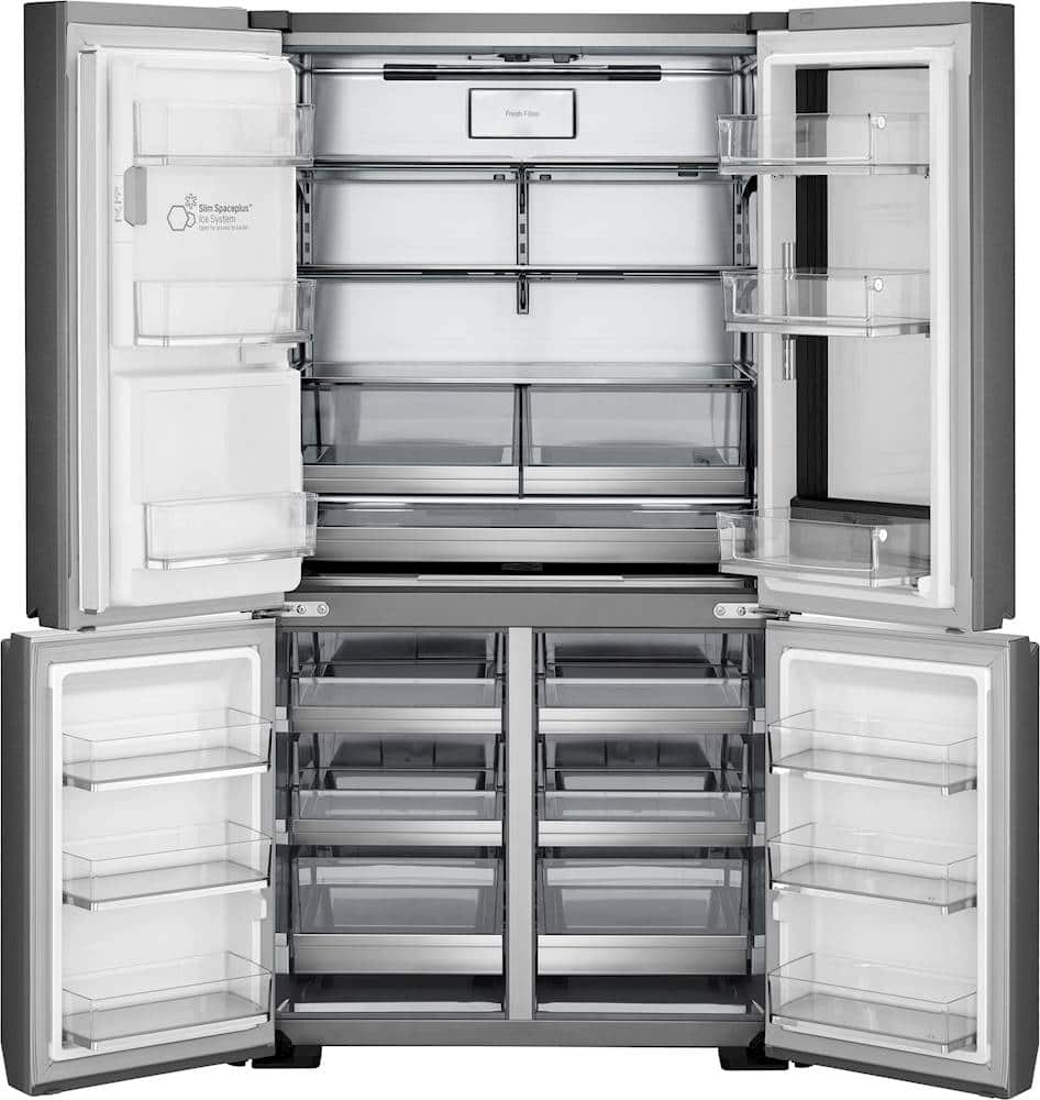 Alt View 29. LG - SIGNATURE 30.8 Cu. Ft. French Door-in-Door Smart Refrigerator with InstaView - Textured Steel.