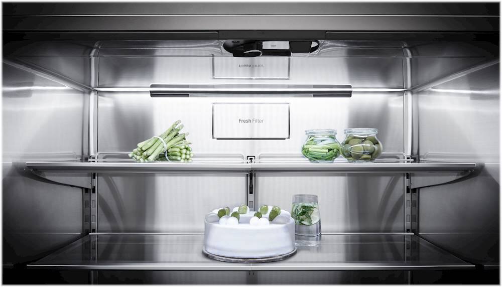 Alt View 32. LG - SIGNATURE 30.8 Cu. Ft. French Door-in-Door Smart Refrigerator with InstaView - Textured Steel.