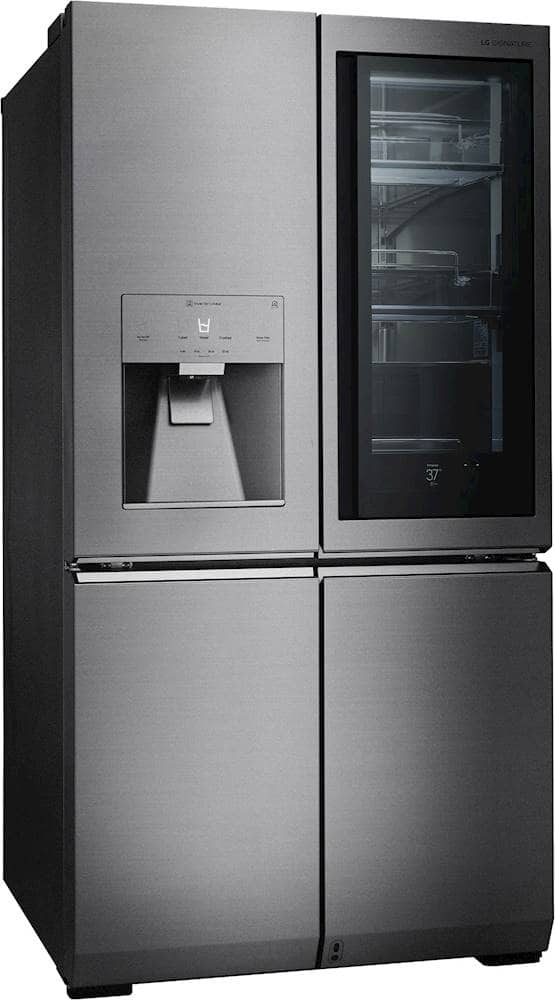 Alt View 36. LG - SIGNATURE 30.8 Cu. Ft. French Door-in-Door Smart Refrigerator with InstaView - Textured Steel.