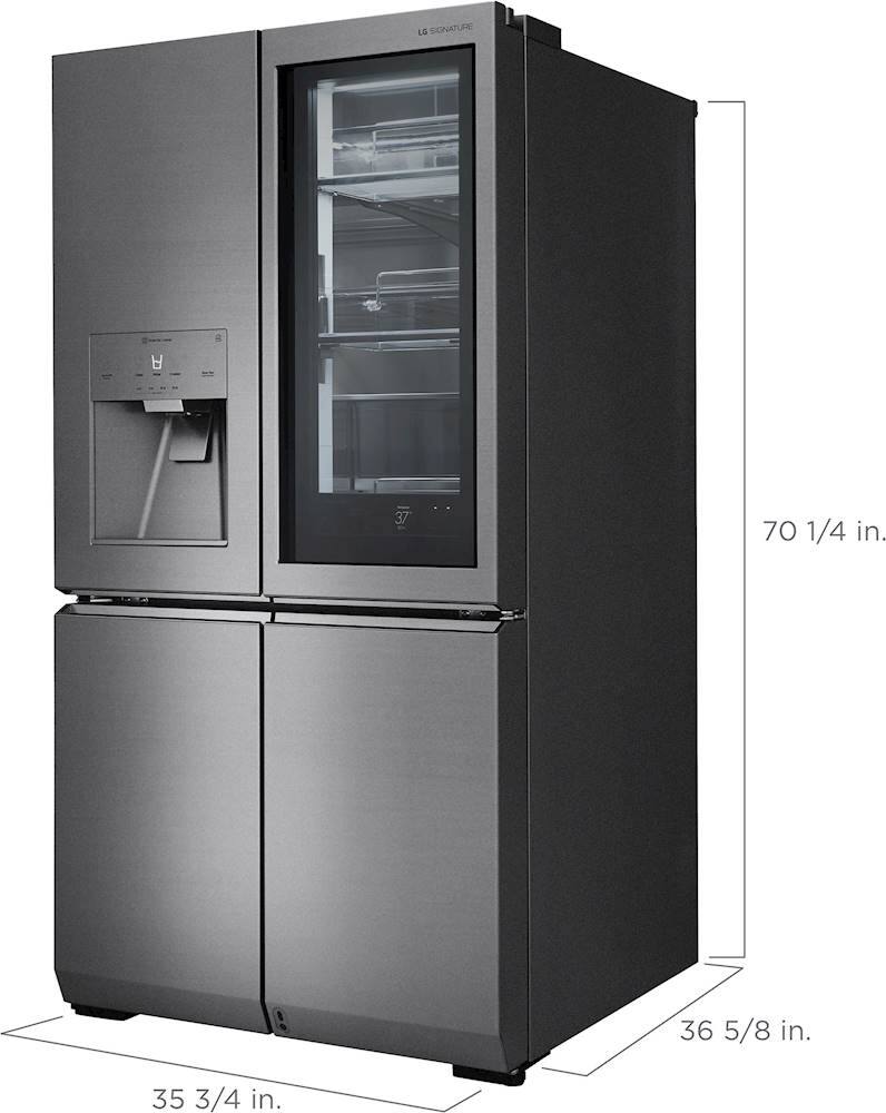 Alt View 5. LG - SIGNATURE 30.8 Cu. Ft. French Door-in-Door Smart Refrigerator with InstaView - Textured Steel.
