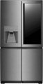 Front Zoom. LG - 22.8 Cu. Ft. 4-Door French Door Counter-Depth Refrigerator with InstaView Door-in-Door - Textured steel.