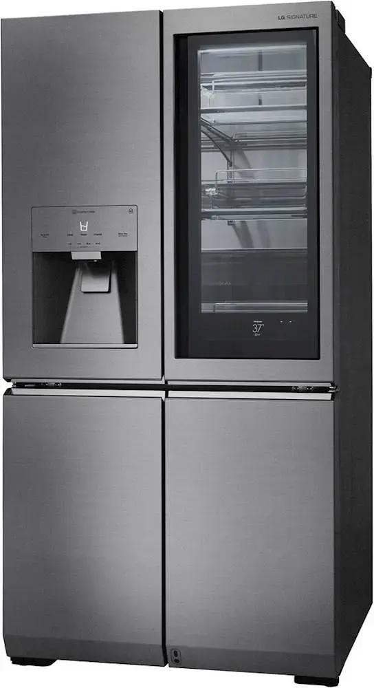 Alt View 11. LG - SIGNATURE 22.8 Cu. Ft. French Door-in-Door Counter-Depth Smart Refrigerator with InstaView - Textured Steel.