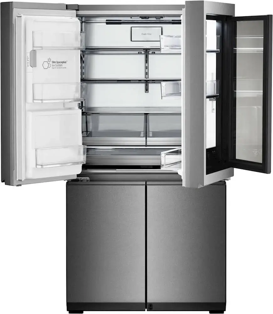 Alt View 17. LG - SIGNATURE 22.8 Cu. Ft. French Door-in-Door Counter-Depth Smart Refrigerator with InstaView - Textured Steel.