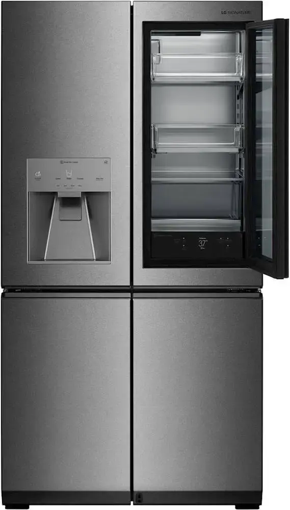Alt View 21. LG - SIGNATURE 22.8 Cu. Ft. French Door-in-Door Counter-Depth Smart Refrigerator with InstaView - Textured Steel.