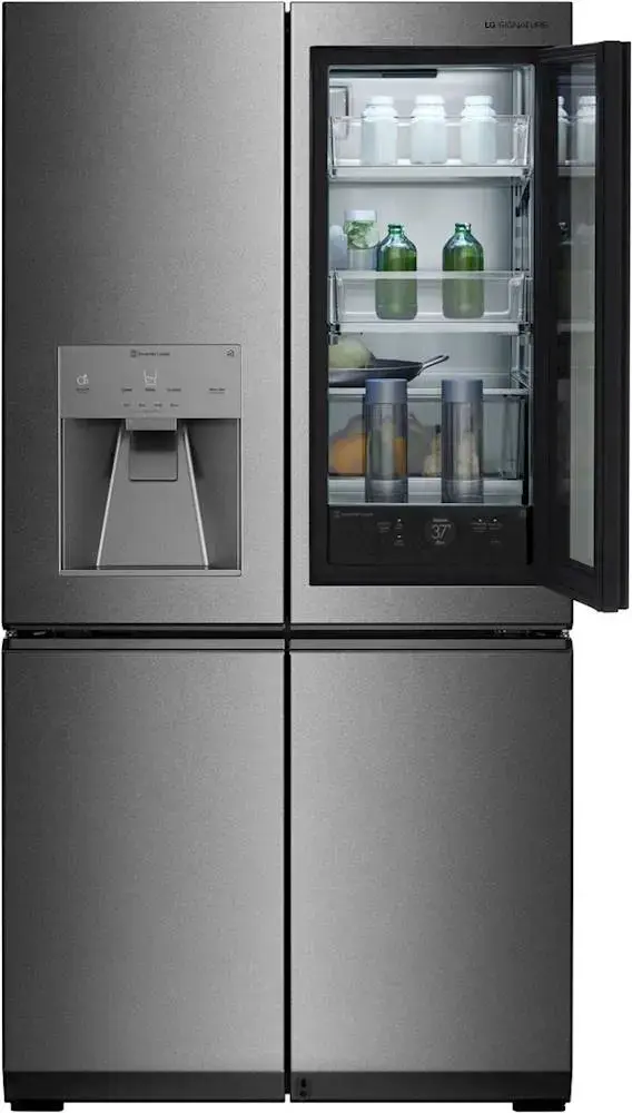 Alt View 23. LG - SIGNATURE 22.8 Cu. Ft. French Door-in-Door Counter-Depth Smart Refrigerator with InstaView - Textured Steel.
