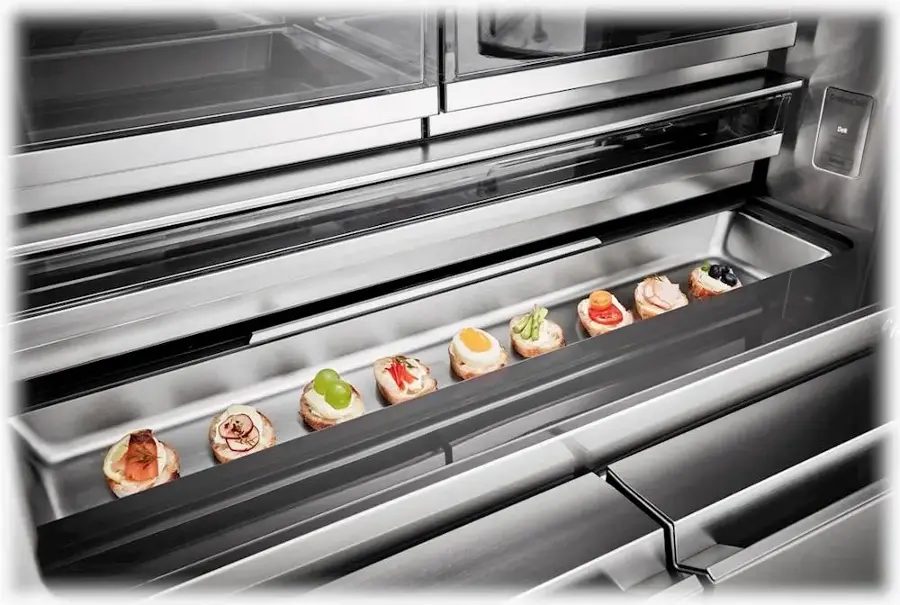 Alt View 25. LG - SIGNATURE 22.8 Cu. Ft. French Door-in-Door Counter-Depth Smart Refrigerator with InstaView - Textured Steel.