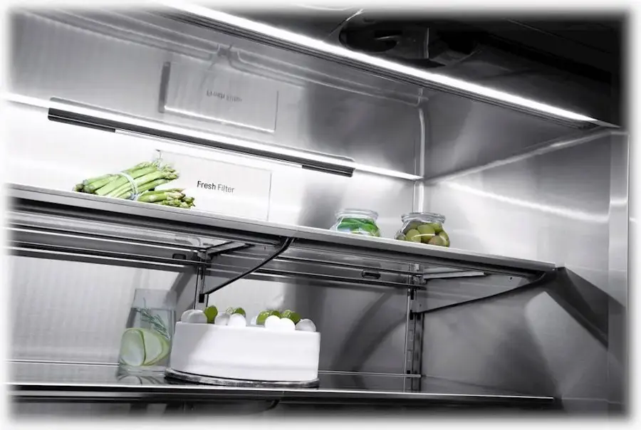 Alt View 29. LG - SIGNATURE 22.8 Cu. Ft. French Door-in-Door Counter-Depth Smart Refrigerator with InstaView - Textured Steel.