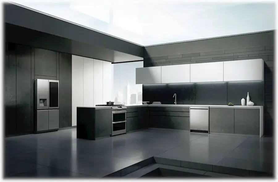 Alt View 36. LG - SIGNATURE 22.8 Cu. Ft. French Door-in-Door Counter-Depth Smart Refrigerator with InstaView - Textured Steel.