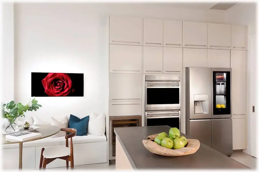 Alt View 38. LG - SIGNATURE 22.8 Cu. Ft. French Door-in-Door Counter-Depth Smart Refrigerator with InstaView - Textured Steel.