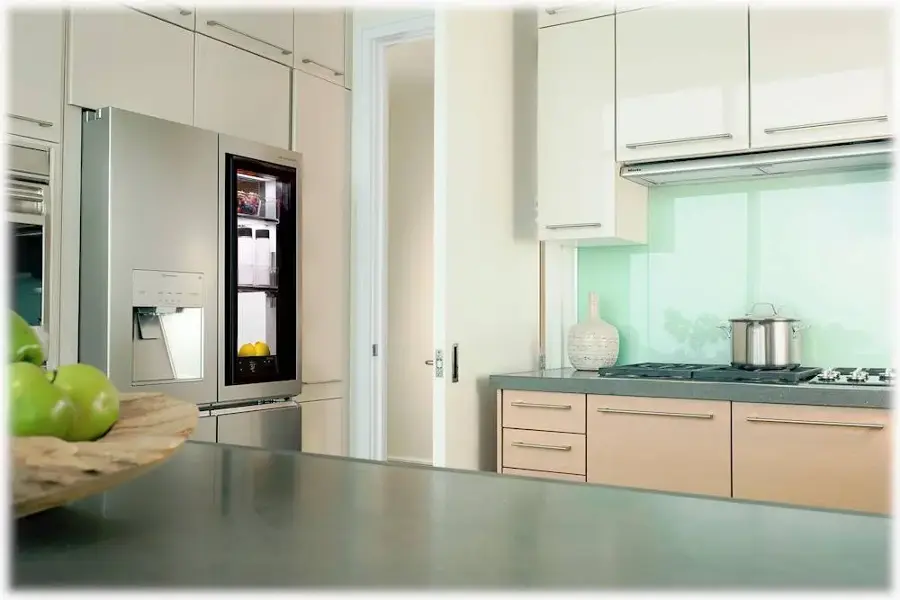 Alt View 40. LG - SIGNATURE 22.8 Cu. Ft. French Door-in-Door Counter-Depth Smart Refrigerator with InstaView - Textured Steel.