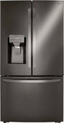 LG - 23.5 Cu. Ft. French Door Counter-Depth Smart Refrigerator with Craft Ice - Black Stainless Steel - Front_Zoom