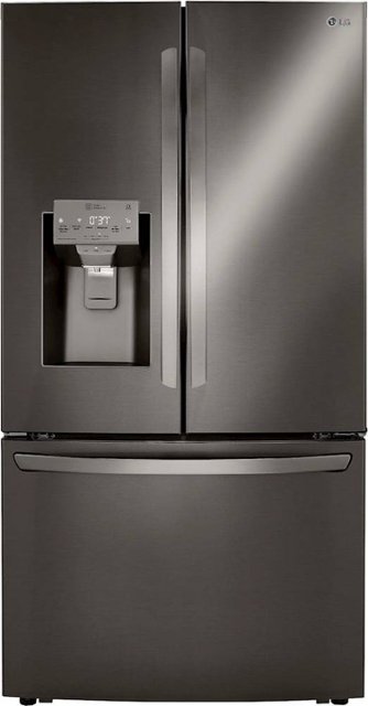 Front Zoom. LG - 23.5 Cu. Ft. French Door Counter-Depth Refrigerator with Craft Ice - Black stainless steel.