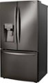Left Zoom. LG - 23.5 Cu. Ft. French Door Counter-Depth Smart Refrigerator with Craft Ice - Black stainless steel.