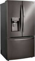 LG - 29.7 Cu. Ft. French Door-in-Door Smart Refrigerator with Craft Ice - Black Stainless Steel - Angle_Zoom