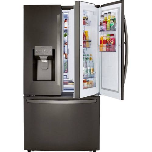 LG - 29.7 Cu. Ft. French Door-in-Door Refrigerator with Craft Ice - PrintProof Black Stainless Steel was $3509.99 now $2699.99 (23.0% off)