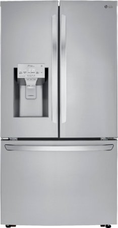 LG - 23.5 Cu. Ft. French Door Counter-Depth Refrigerator with Craft Ice - Stainless steel