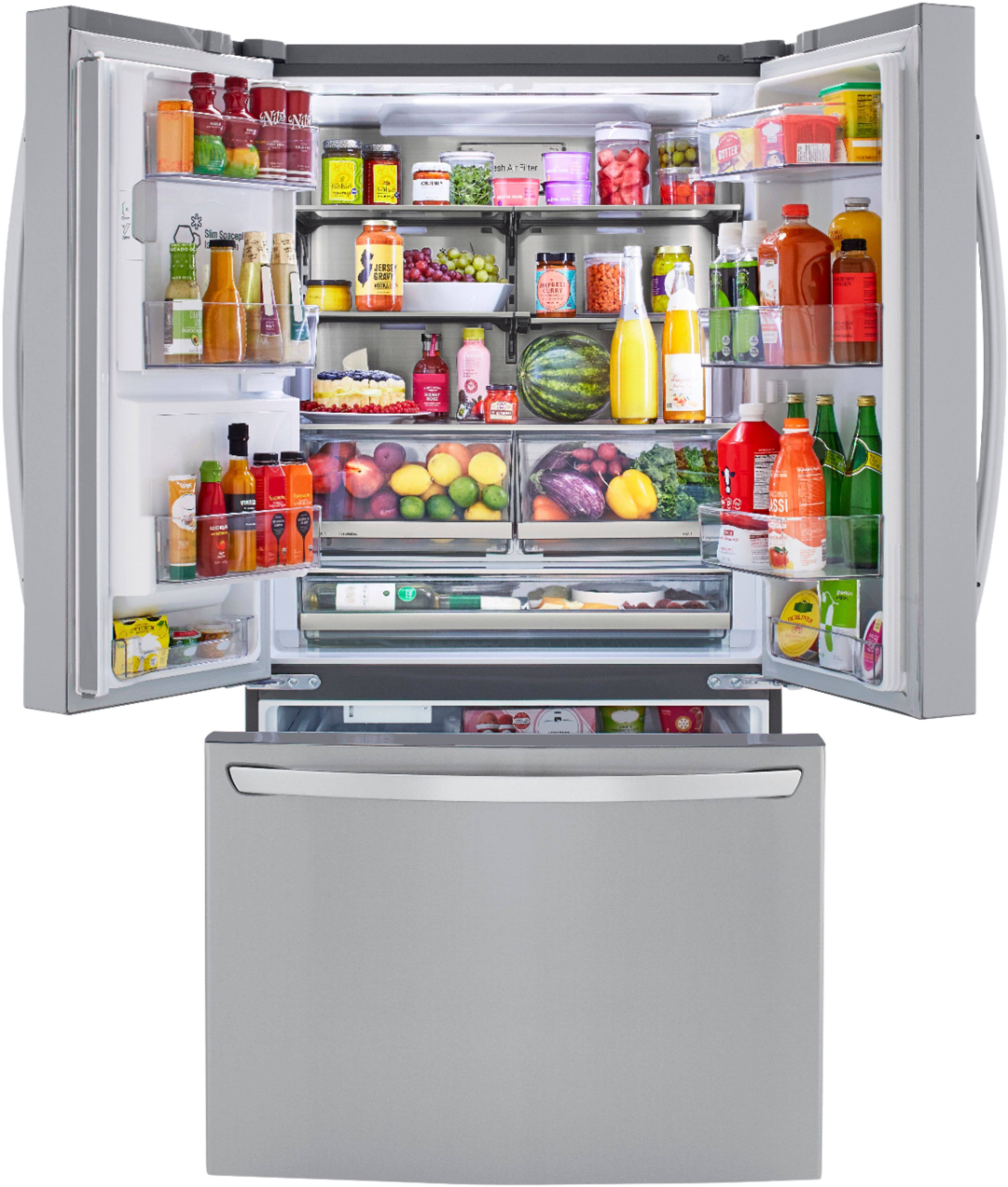 Alt View 1. LG - 23.5 Cu. Ft. French Door Counter-Depth Smart Refrigerator with Craft Ice - Stainless Steel.