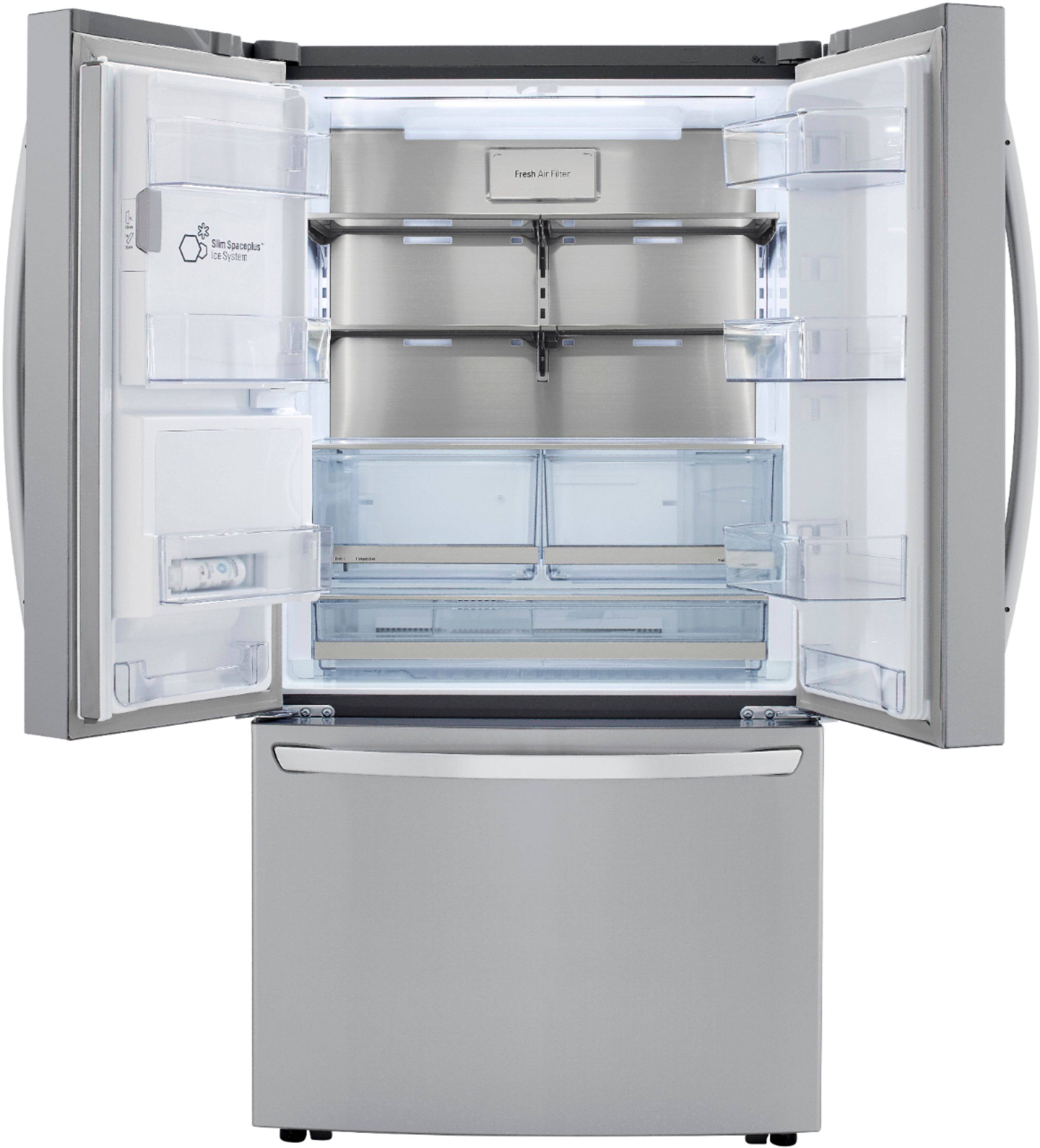 Alt View 2. LG - 23.5 Cu. Ft. French Door Counter-Depth Smart Refrigerator with Craft Ice - Stainless Steel.