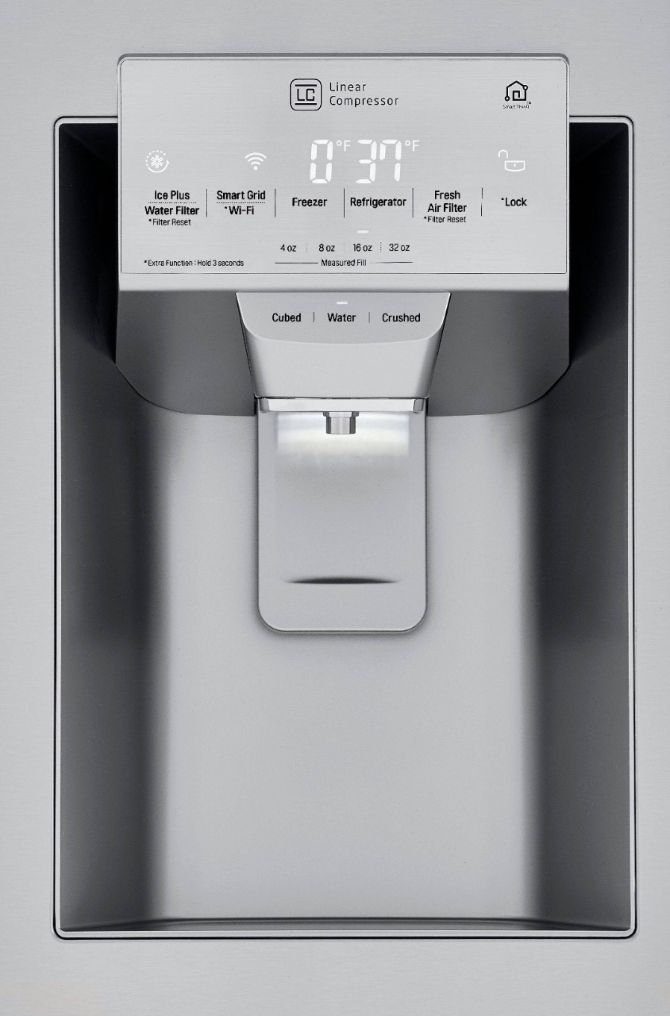 Alt View 4. LG - 23.5 Cu. Ft. French Door Counter-Depth Smart Refrigerator with Craft Ice - Stainless Steel.