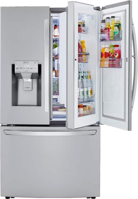 Lg Electronics 23 3 Cu Ft French Door Refrigerator Instaview Door In Door Dual And Craft Ice In Printproof Stainless Counter Depth Lrfvc2406s The Home Depot