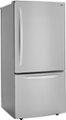 Angle Zoom. LG - 25.5 Cu. Ft. Bottom-Freezer Refrigerator with Ice Maker - Stainless steel.