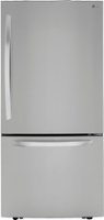 LG - 25.5 Cu. Ft. Bottom-Freezer Refrigerator with Ice Maker - Stainless Steel - Front_Zoom