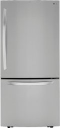 LG - 25.5 Cu. Ft. Bottom-Freezer Refrigerator with Ice Maker - Stainless steel - Front_Zoom