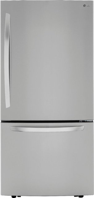 Front Zoom. LG - 25.5 Cu. Ft. Bottom-Freezer Refrigerator with Ice Maker - Stainless Steel.