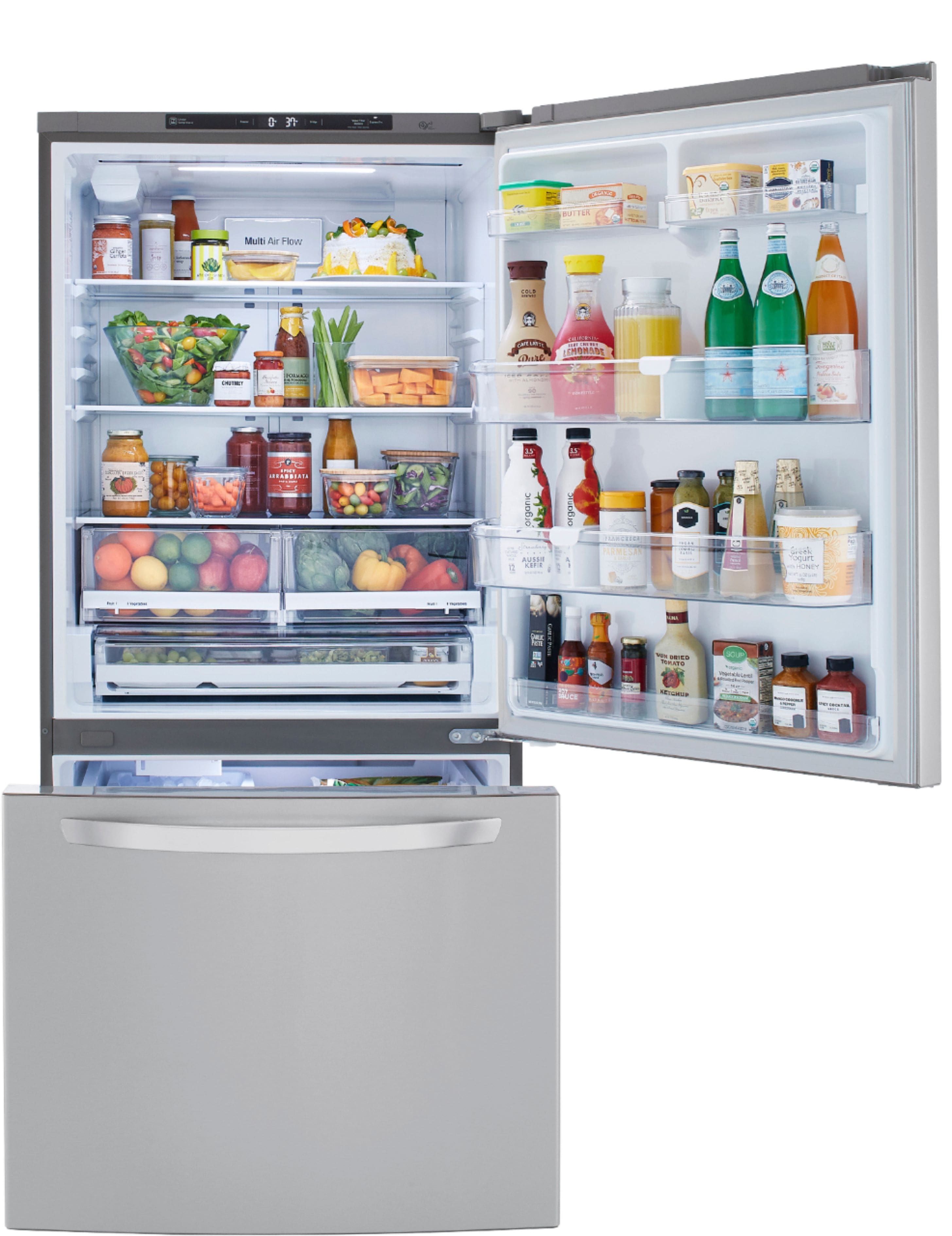 Alt View 19. LG - 25.5 Cu. Ft. Bottom-Freezer Refrigerator with Ice Maker - PrintProof Stainless Steel.