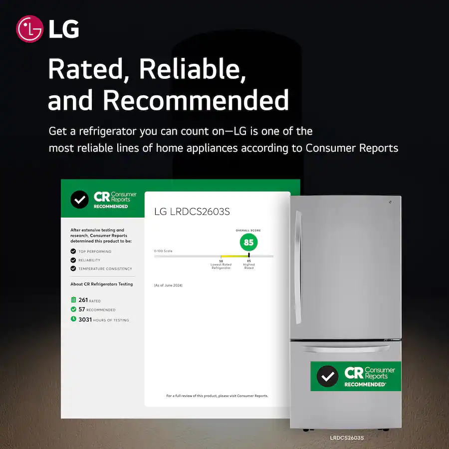 LG 33 In Wide 25 5 Cu Ft Bottom Freezer Refrigerator With Ice Maker lg-33-in-wide-25-5-cu-ft-bottom-freezer-refrigerator-with-ice-maker