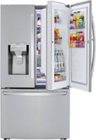 LG - 23.5 Cu. Ft. French Door-in-Door Counter-Depth Smart Refrigerator with Craft Ice - Stainless steel - Front_Zoom