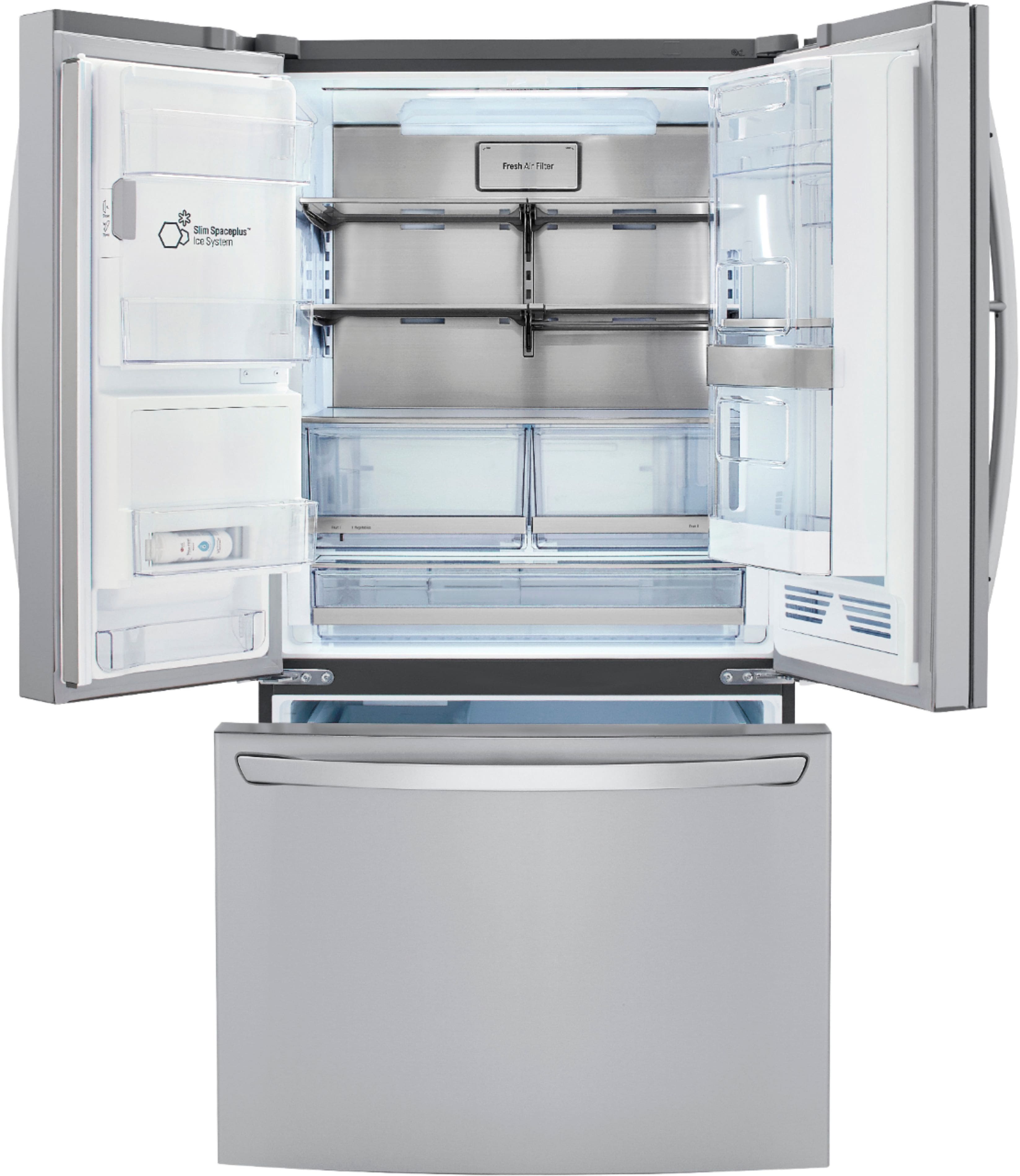 Alt View 2. LG - 23.5 Cu. Ft. French Door-in-Door Counter-Depth Smart Refrigerator with Craft Ice - Stainless Steel.