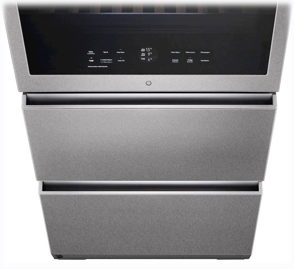 Alt View 15. LG - SIGNATURE 65-Bottle Wine Refrigerator with InstaView - Textured Steel.