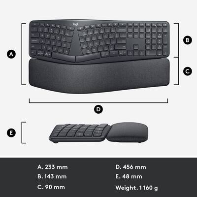 Logitech ERGO K860 Ergonomic Full size Wireless Scissor Keyboard Logitech ERGO K860 Ergonomic Full size Wireless Scissor Keyboard
