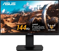 ASUS - TUF 23.8” IPS FHD 144Hz 1ms FreeSync Gaming Monitor with Height Adjustable (DisplayPort, HDMI) - Black - Front_Zoom