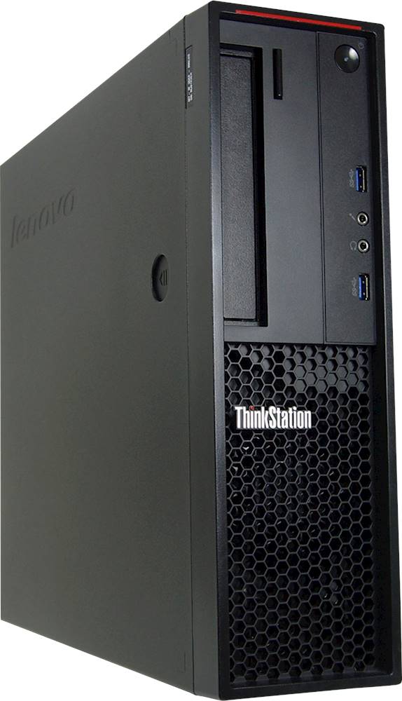 Angle View: Lenovo - Refurbished ThinkStation P300 Desktop - Intel Core i5 - 8GB Memory - 256GB SSD - Raven Black