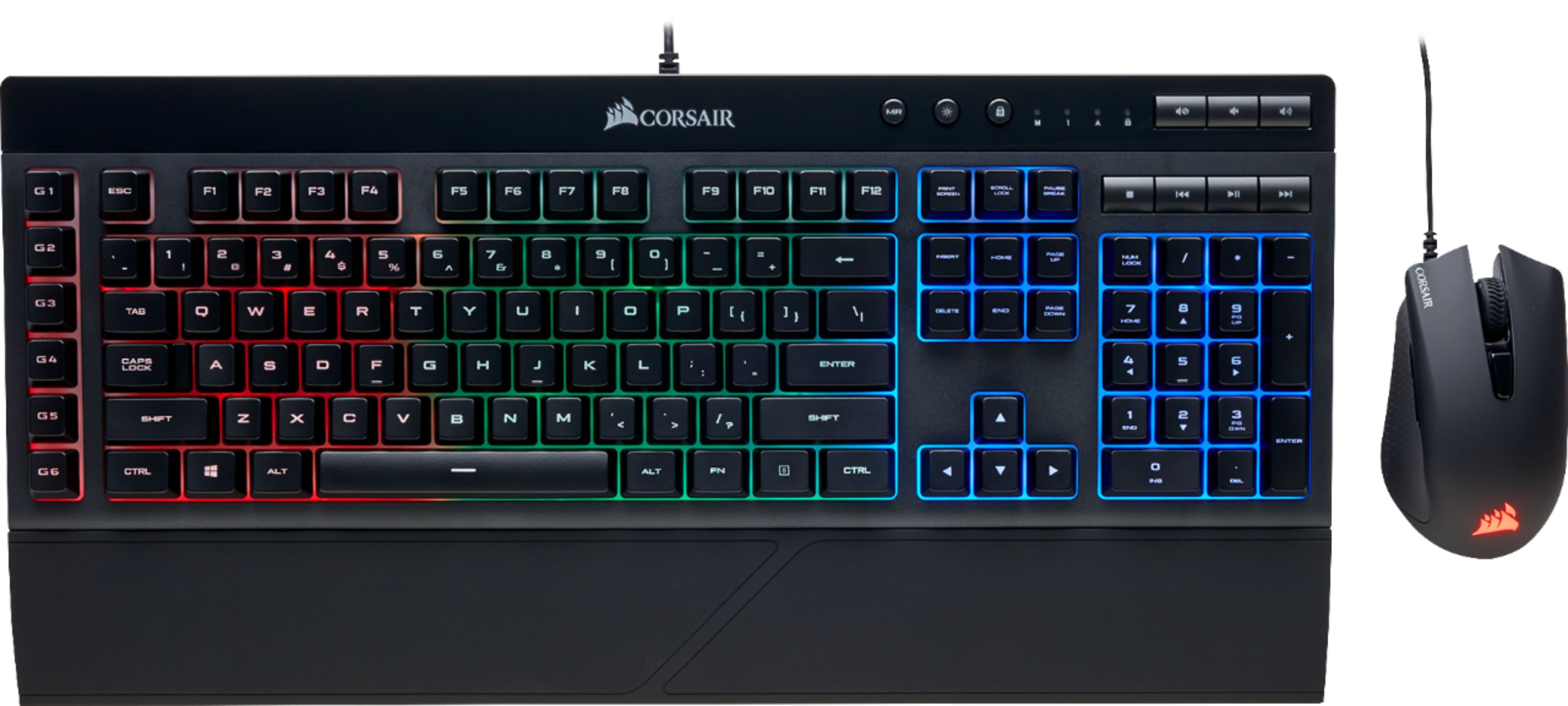 K55 Wired Gaming Membrane Keyboard with RGB Backlighting NEW CORSAIR Black 