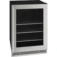 U-Line - 1 Class 194-Can Beverage Cooler - Stainless Steel - Angle_Zoom