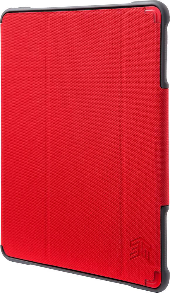 Left View: STM - Dux Plus Duo Folio Case for Apple® iPad® Pro 10.5" and iPad® Air (3rd Gen) - Red