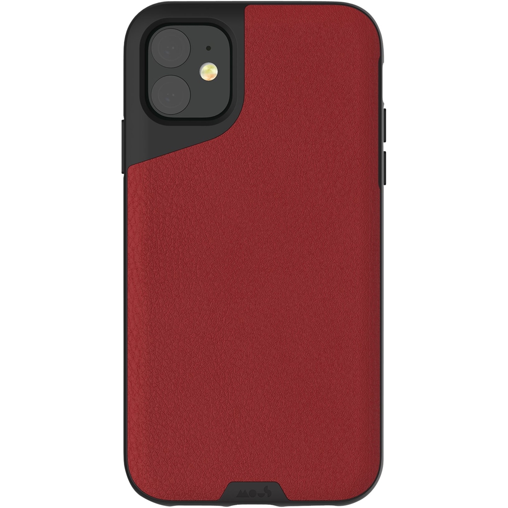 Mous Contour Case For Apple Iphone 11 Red Leather bcw Best Buy